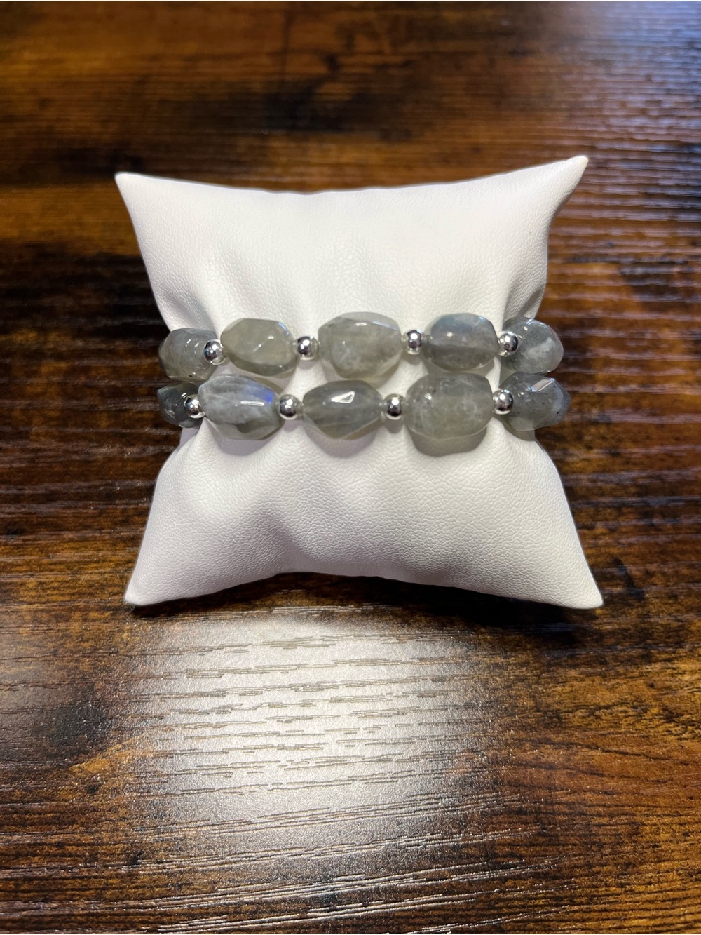 ✨Natural Labradorite Double Wrap Bracelet Sterling Silver Spacers✨